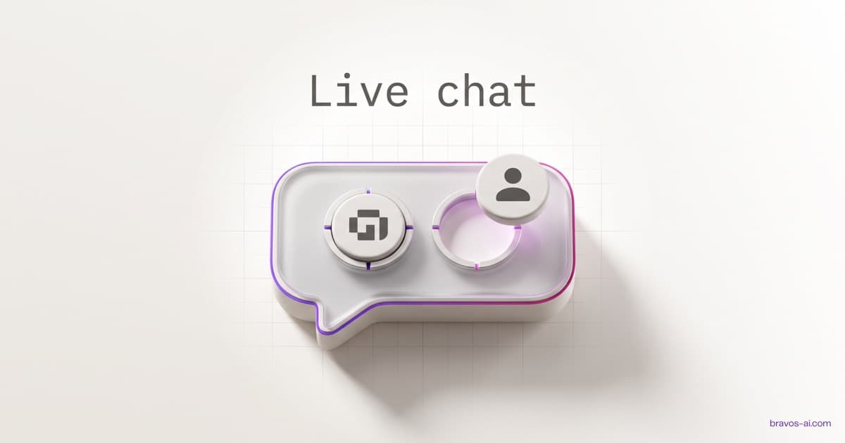 Chat ao vivo para atendimento ao cliente: um chatbot com IA atende e uma pessoa assume quando é preciso, no mesmo chat
