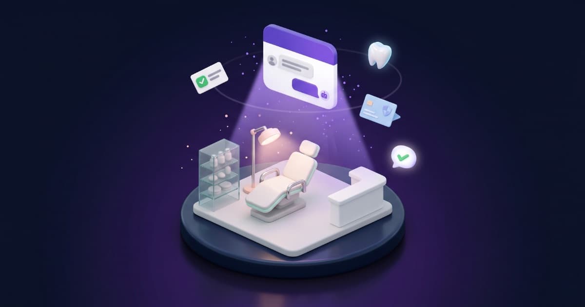 AI chatbot answering questions in a dental clinic about treatments, pricing and appointment requests