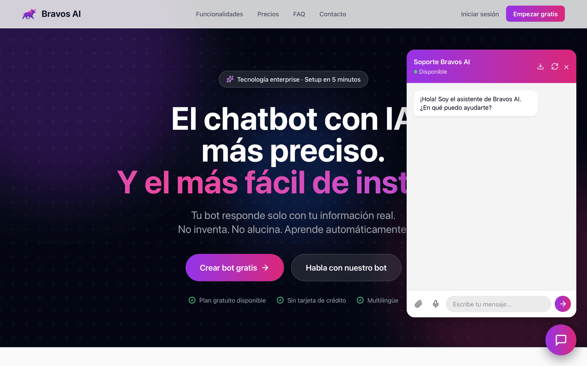 Chatbot con IA funcionando en una web WordPress real