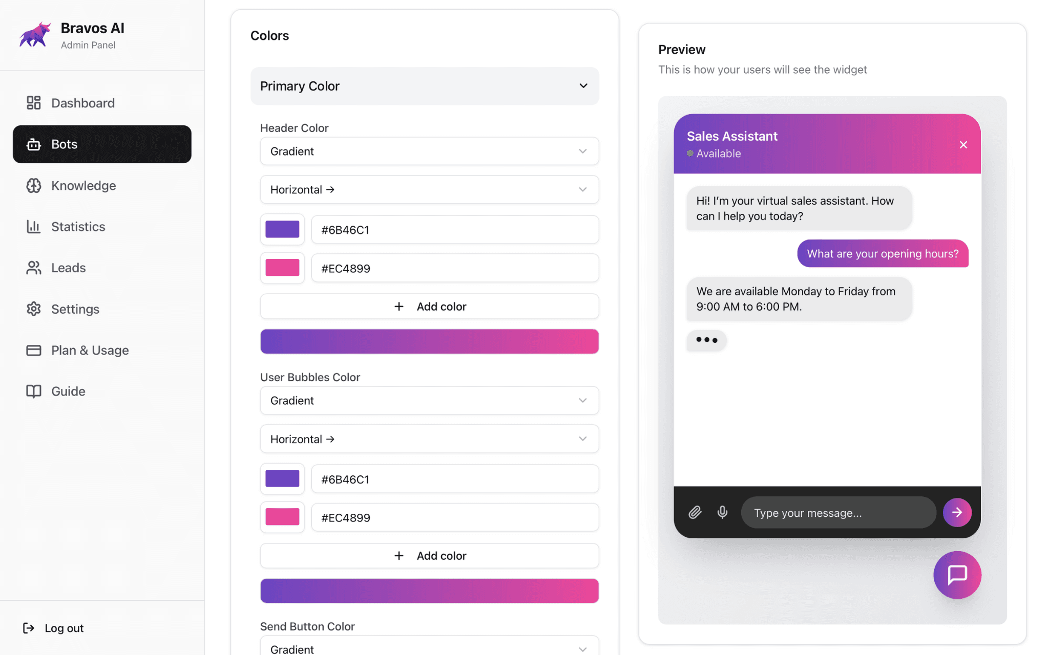 Customization editor